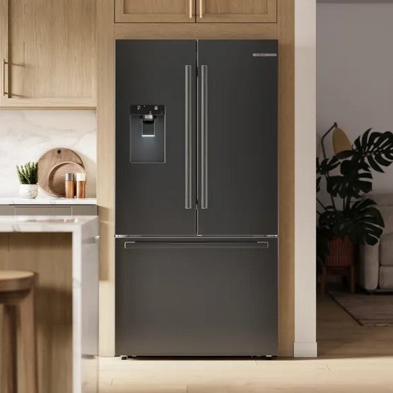 Bosch - 36 Inch 21.6 cu. ft French Door Bottom Mount Refrigerator in Black Stainless - B36CD52SNB