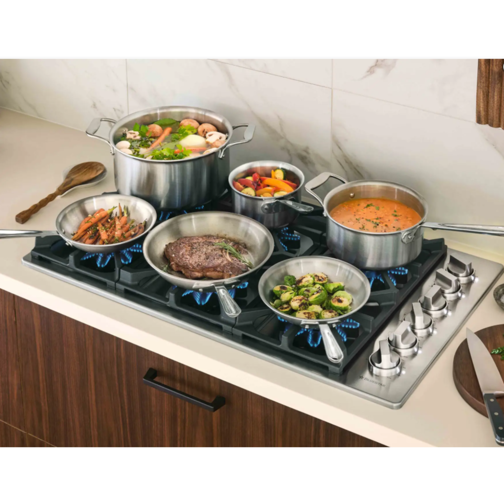 BlueStar - 36 Inch Gas Cooktop in Stainless - BSDCTX8366B