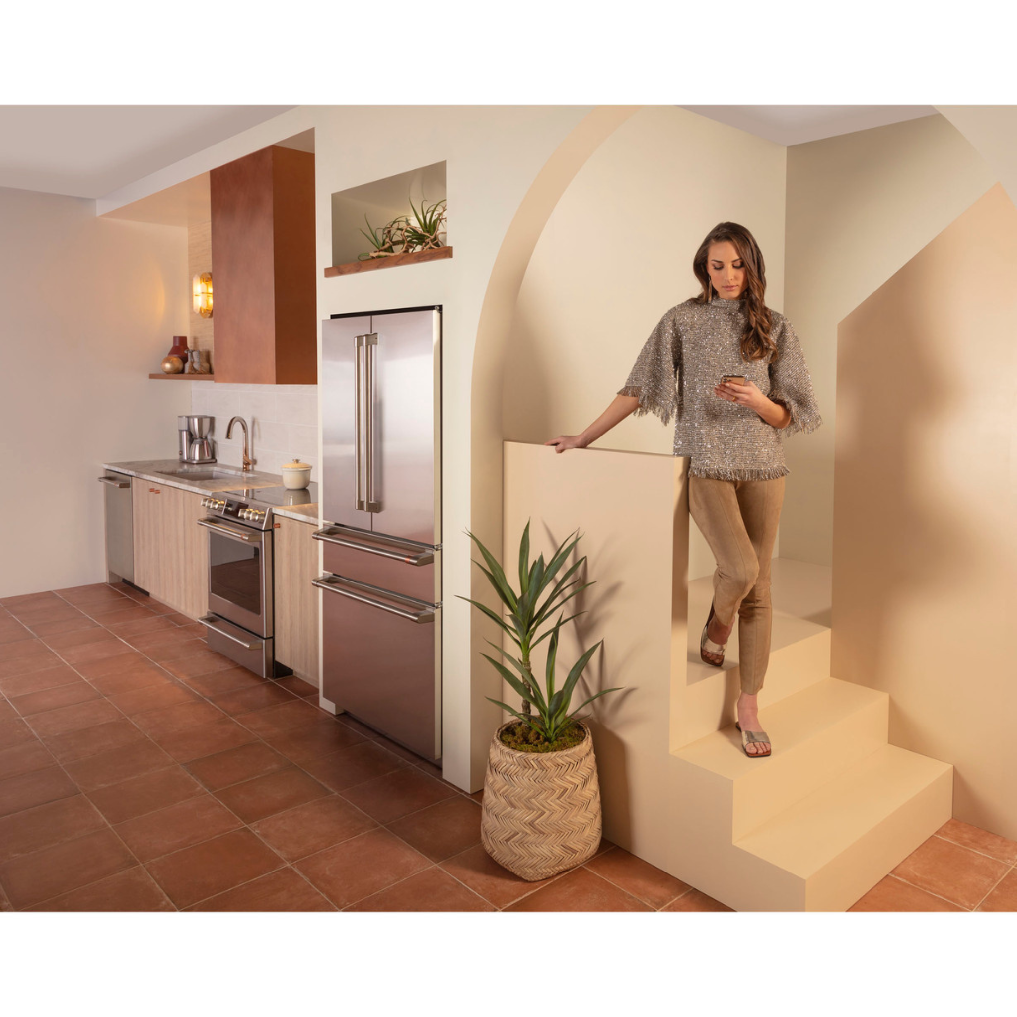 Cafe - 36 Inch 23.2 cu. ft French Door Refrigerator in Stainless - CJE23DP2WS1