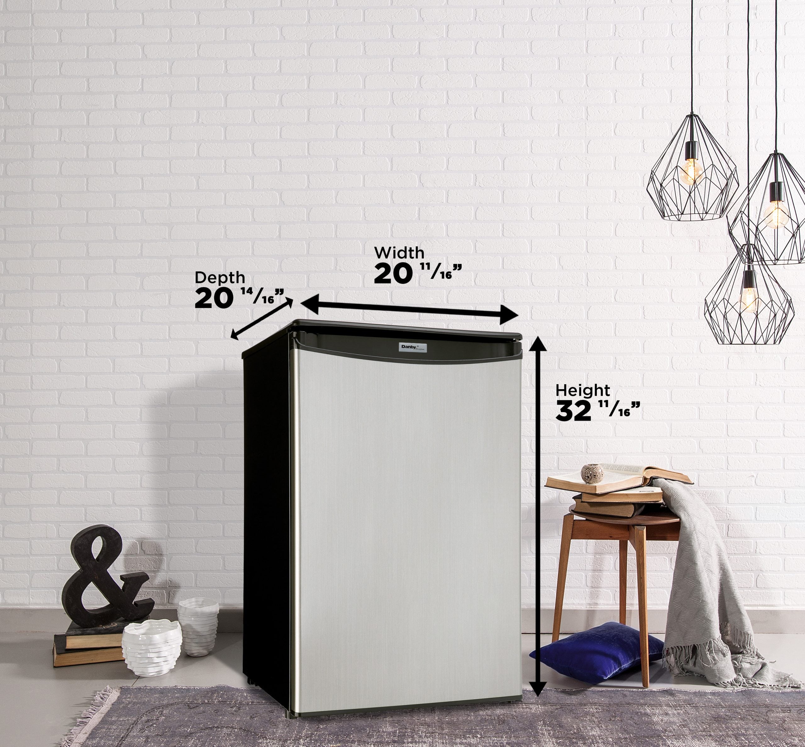 Danby - 52.55 Inch 4.4 cu. ft Mini Fridge Refrigerator in Stainless - DAR044A4BSLDD
