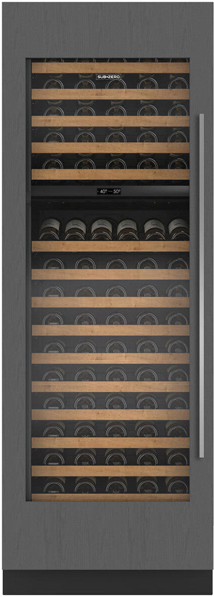 Sub-Zero - 30 Inch 146 Bottle Built In / Integrated Wine Fridge Refrigerator in Panel Ready - DEC3050W/L