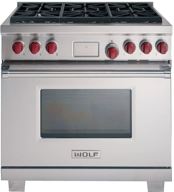 Wolf - 5.4 cu. ft  Dual Fuel Range in Stainless - DF366LP