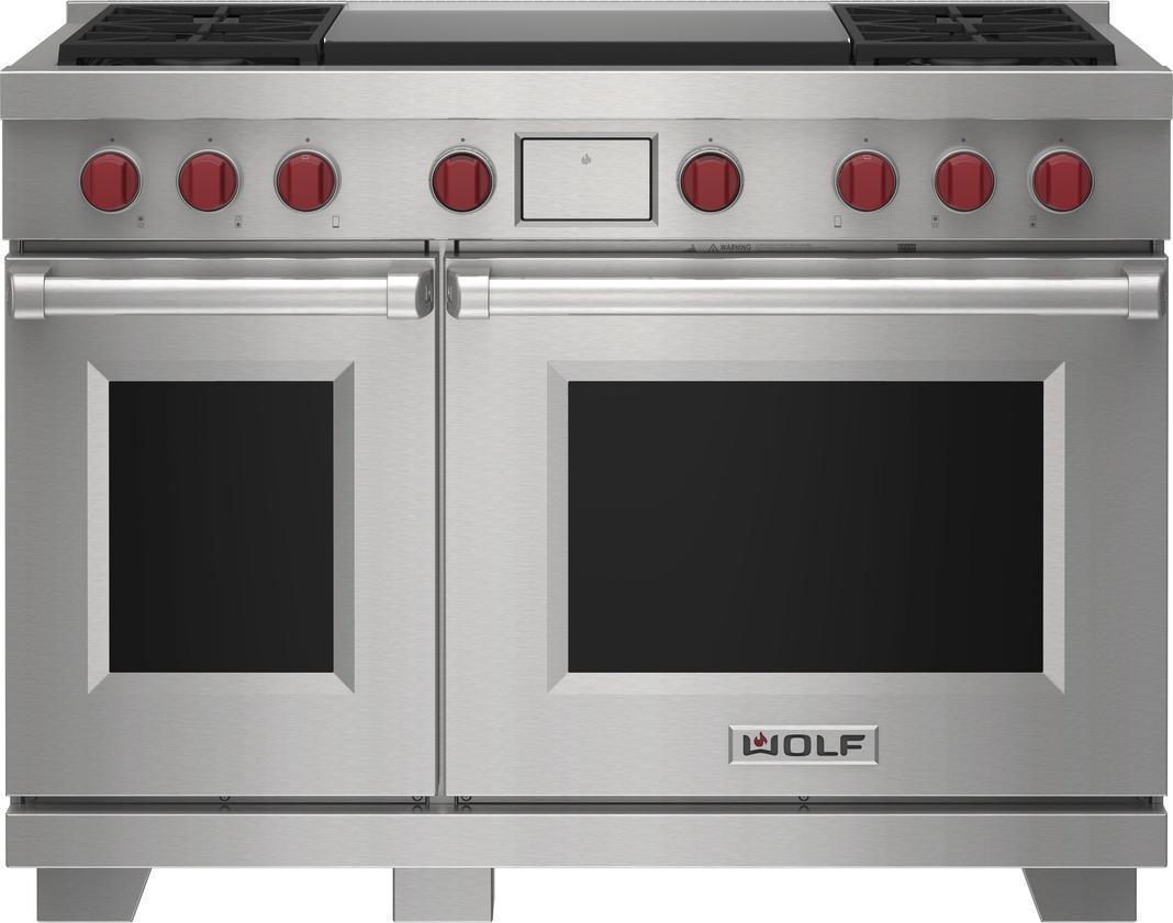 Wolf - 2.7 cu. ft  Dual Fuel Range in Stainless - DF48450DG/S/P