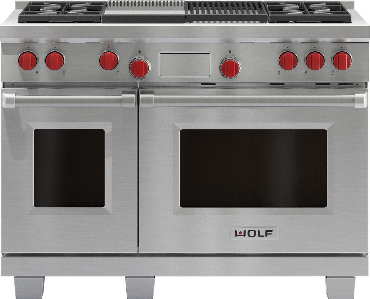 Wolf - 7 cu. ft  Dual Fuel Range in Stainless - DF484CG