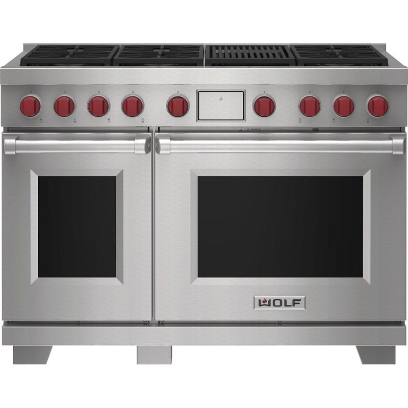 Wolf - 7.8 cu. ft  Dual Fuel Range in Stainless - DF48650C/S/P/LP