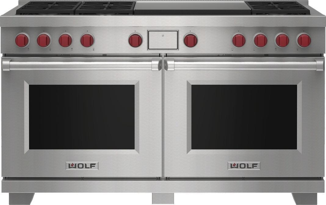 Wolf - 9 cu. ft  Dual Fuel Range in Stainless - DF60650DG/S/P