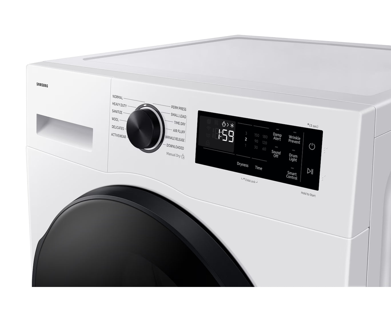 Samsung - 4 cu. Ft  Compact Dryer in White - DV25FGC0B0BEAC