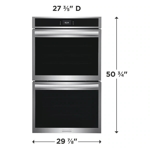 Frigidaire Gallery - 10.6 cu. ft Double Wall Oven with Stone-Baked Pizza in Stainless - GCWD3070AF