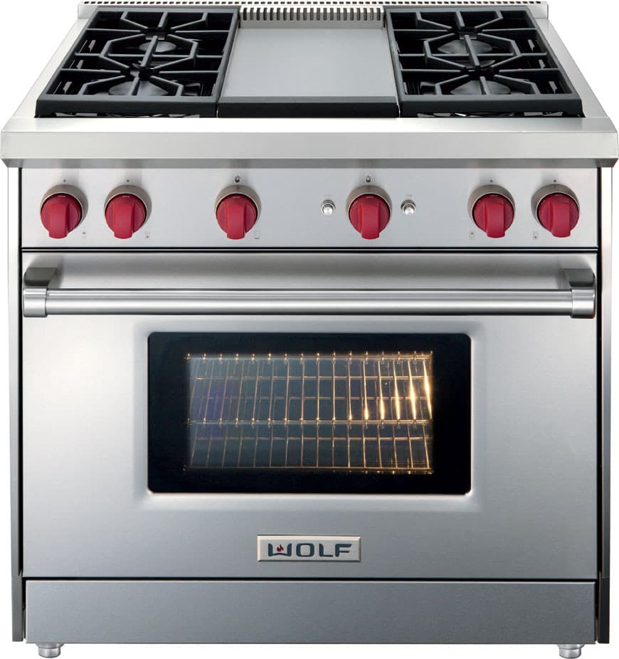 Wolf - 5.5 cu. ft  Gas Range in Stainless - GR364G