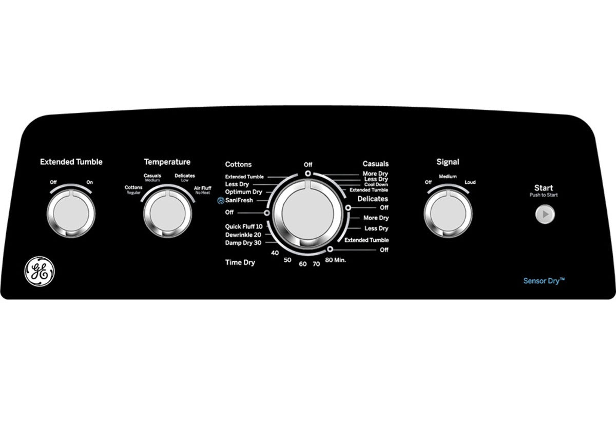GE - 7.2 cu. Ft  Vented Electric Dryer in White - GTD49EBMRWS