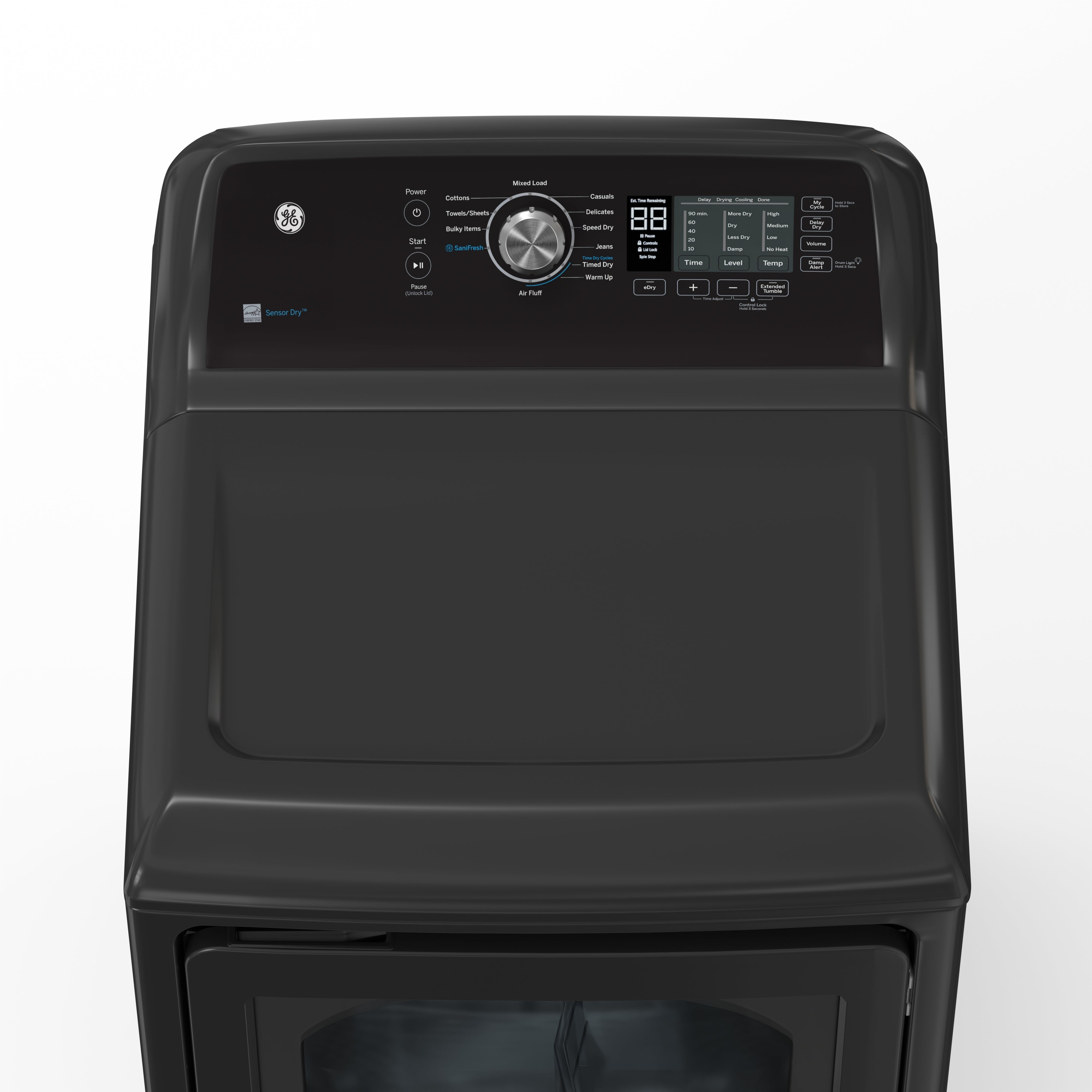 GE - 7.4 cu. Ft  Vented Electric Dryer in Grey - GTD68EBMRDG