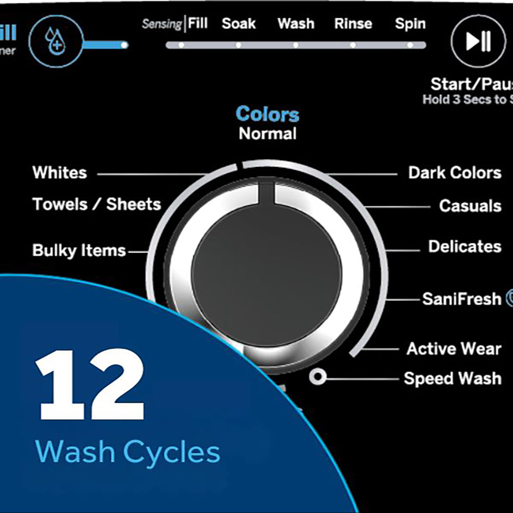 GE - 4,9 cu. Ft  Top Load Washer in Grey - GTW491BMRDG