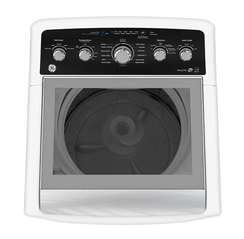 GE - 4.9 cu. Ft  Top Load Washer with SmartDial Control in White - GTW491BMRWS