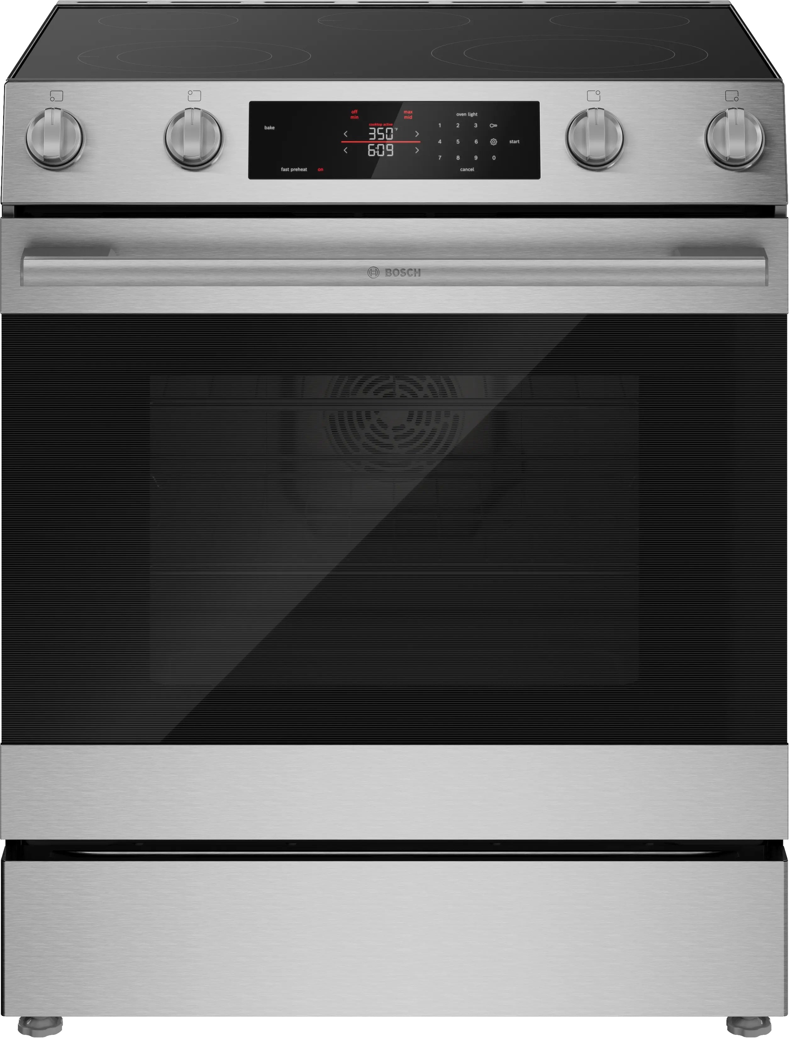 Bosch - 5.8 cu. ft  Electric Range in Stainless - HEF3050MC