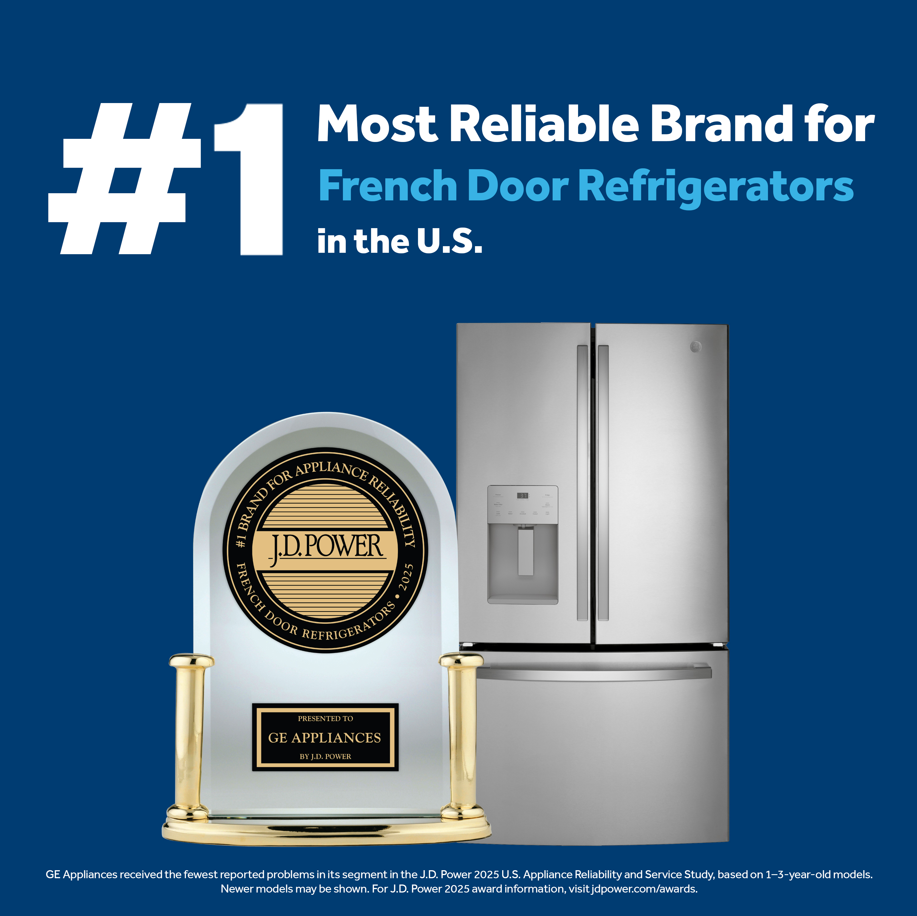 GE - 35.75 Inch 27 cu. ft French Door Refrigerator in Grey - GNE27JMMES
