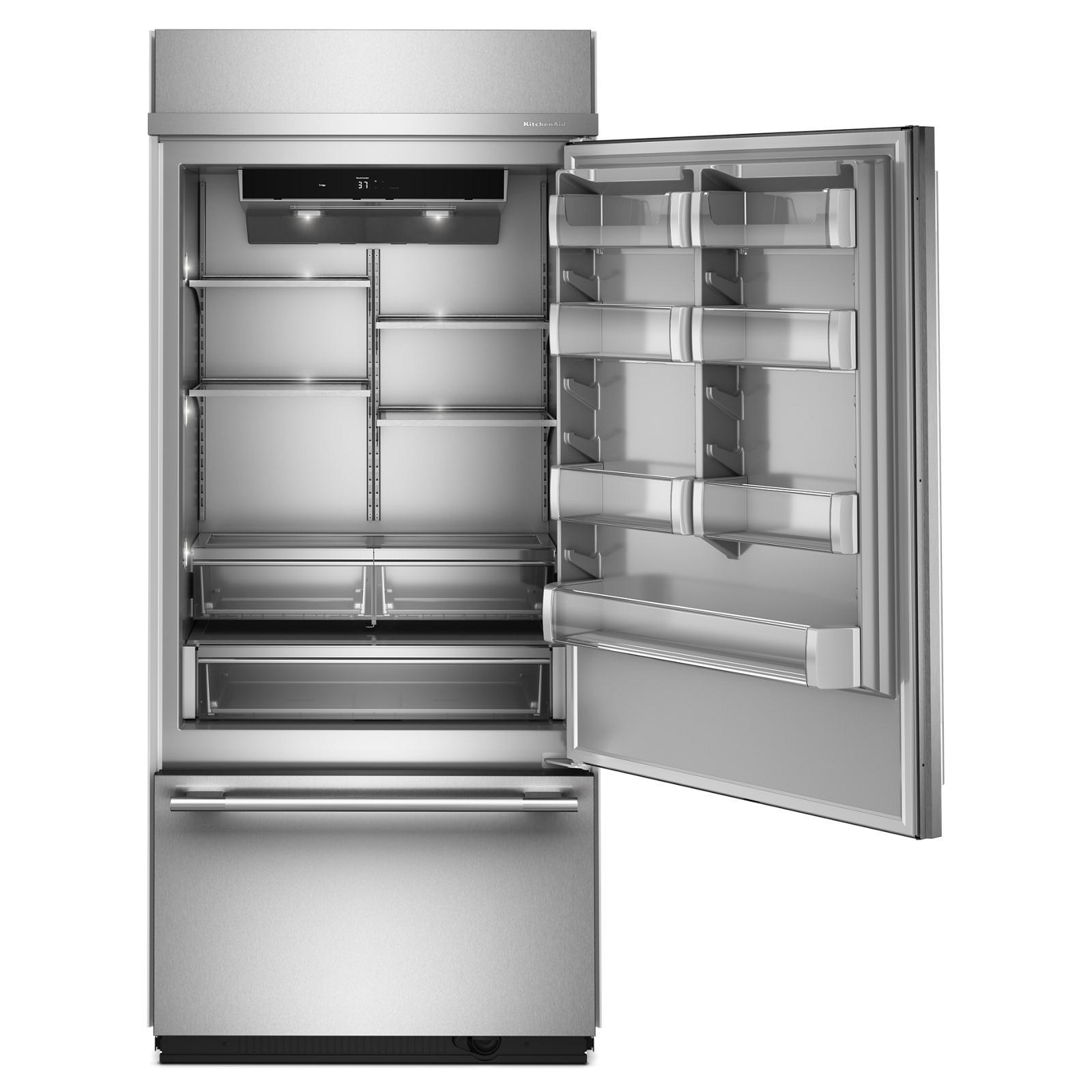 KitchenAid - 35.25 Inch 20.9 cu. ft Bottom Mount Refrigerator in Stainless - KBBR336SPS
