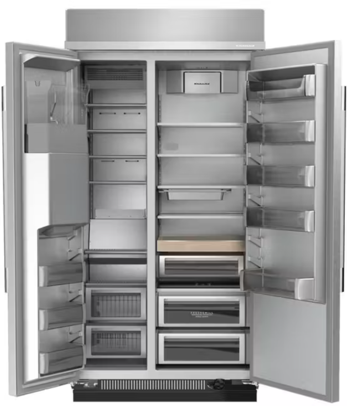 KitchenAid - 47.25 Inch 29.4 cu. ft Side by Side Refrigerator in Stainless - KBSD748SPS