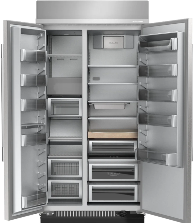 KitchenAid - 41 Inch 25.5 cu. ft Side by Side Refrigerator in Stainless - KBSN742SPS