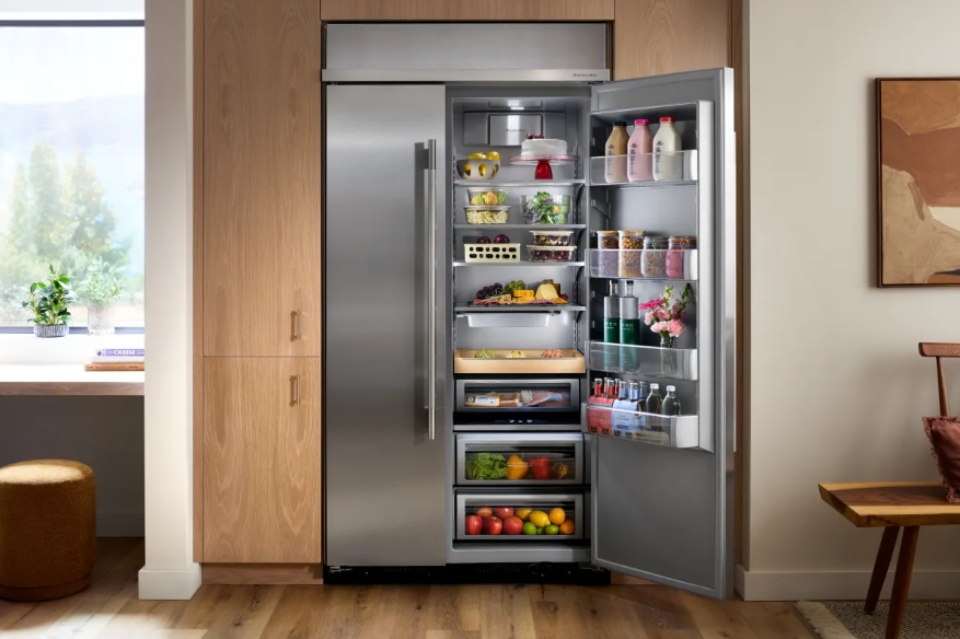 KitchenAid - 41 Inch 25.5 cu. ft Side by Side Refrigerator in Stainless - KBSN742SPS