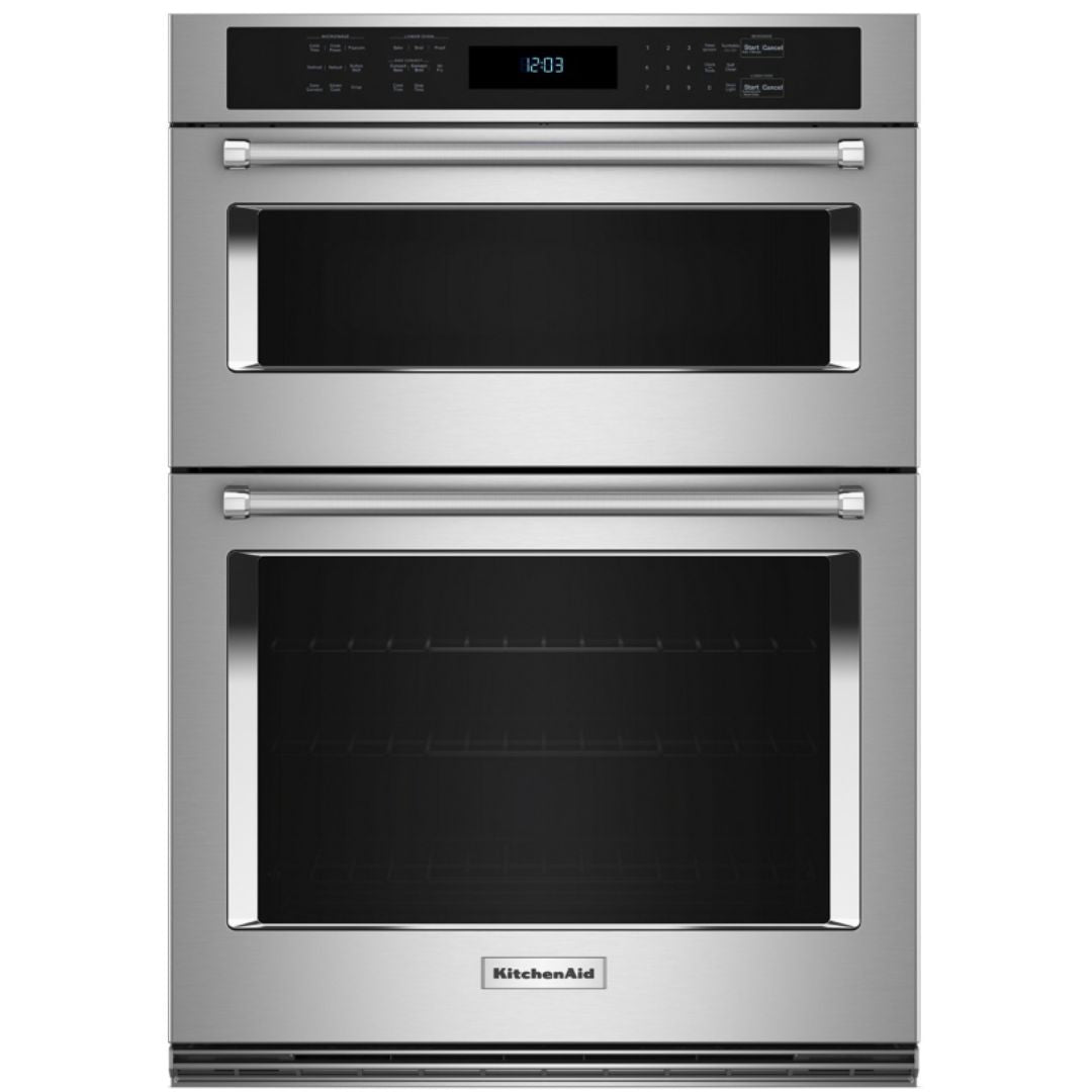 KitchenAid - 6.4 cu. ft Combination Wall Oven in Stainless - KOEC530PPS