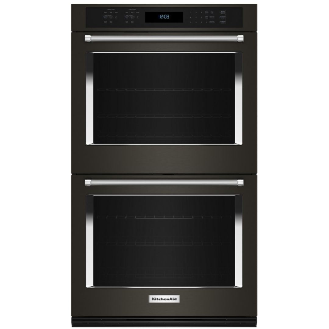 KitchenAid - 10 cu. ft Double Wall Oven in Black Stainless - KOED530PBS