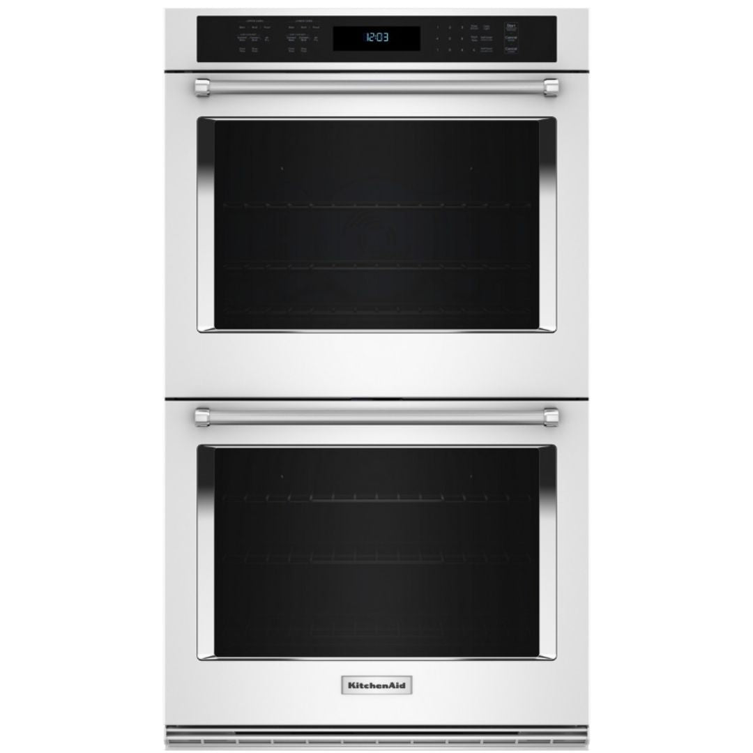 KitchenAid - 10 cu. ft Double Wall Oven in White - KOED530PWH
