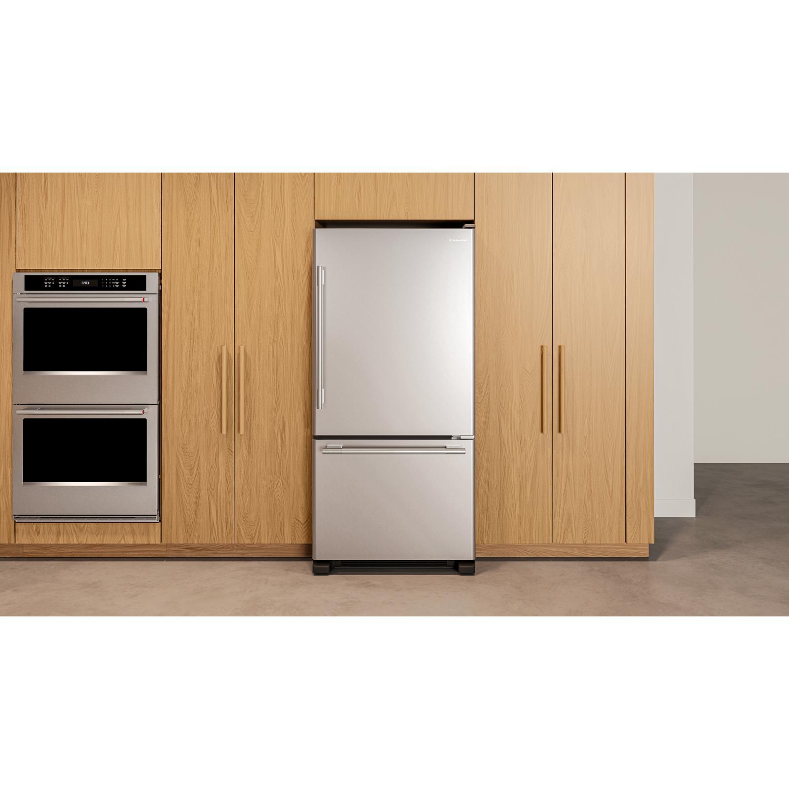 KitchenAid - 33 Inch 22.1 cu. ft Bottom Mount Refrigerator in Stainless - KRBR133SPS