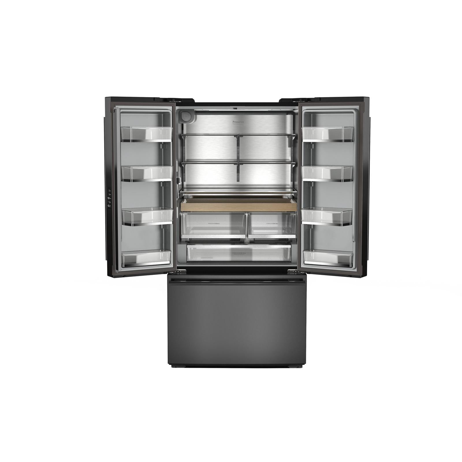 KitchenAid - 35.63 Inch 24.3 cu. ft French Door Refrigerator in Black Ore - KRFC236SBE