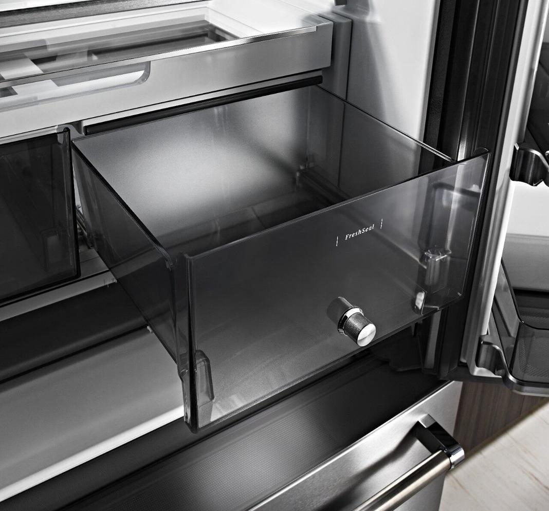 KitchenAid - 35.8 Inch 23.8 cu. ft French Door Refrigerator in Stainless (Premium Floor Model) - KRFC704FPS