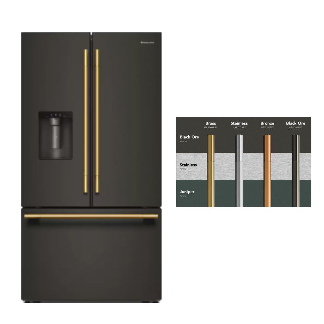 KitchenAid - 36 Inch 29.5 cu. ft French Door Refrigerator in Black Ore - KRFF436SBE