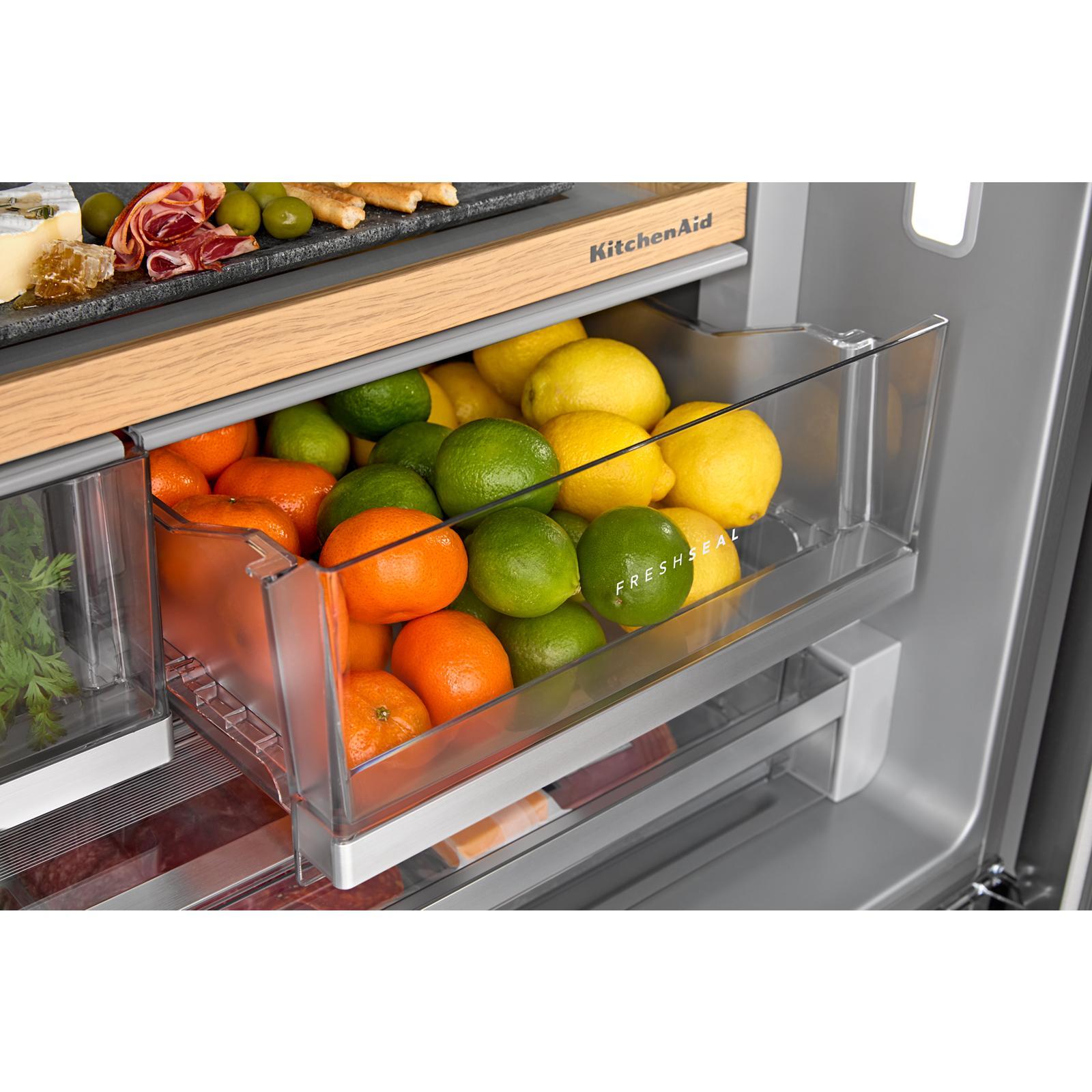KitchenAid - 36 Inch 29.5 cu. ft French Door Refrigerator in Black Ore - KRFF436SBE