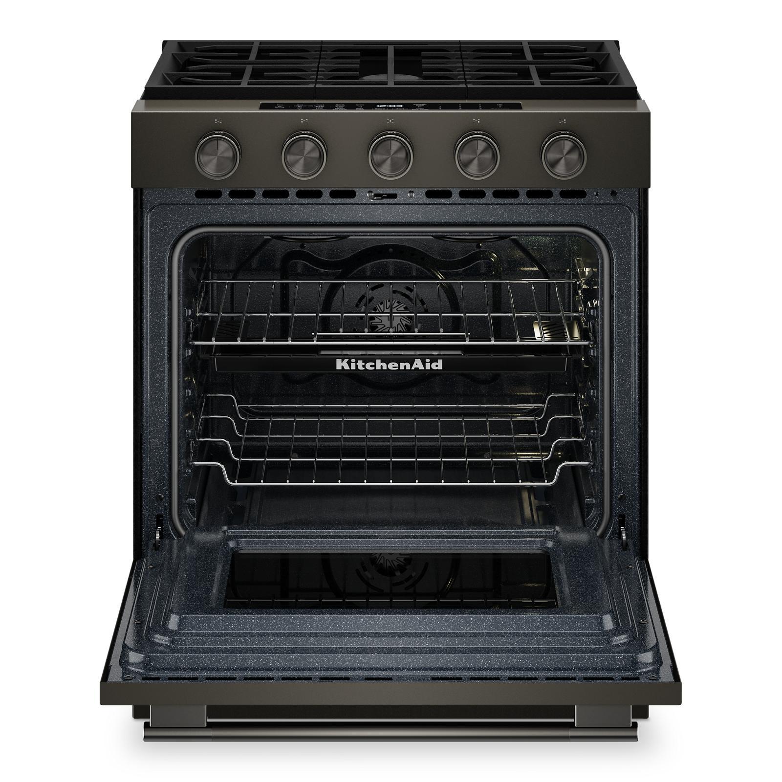 KitchenAid - 5 cu. ft  Gas Range in Black - KSGS530SBE