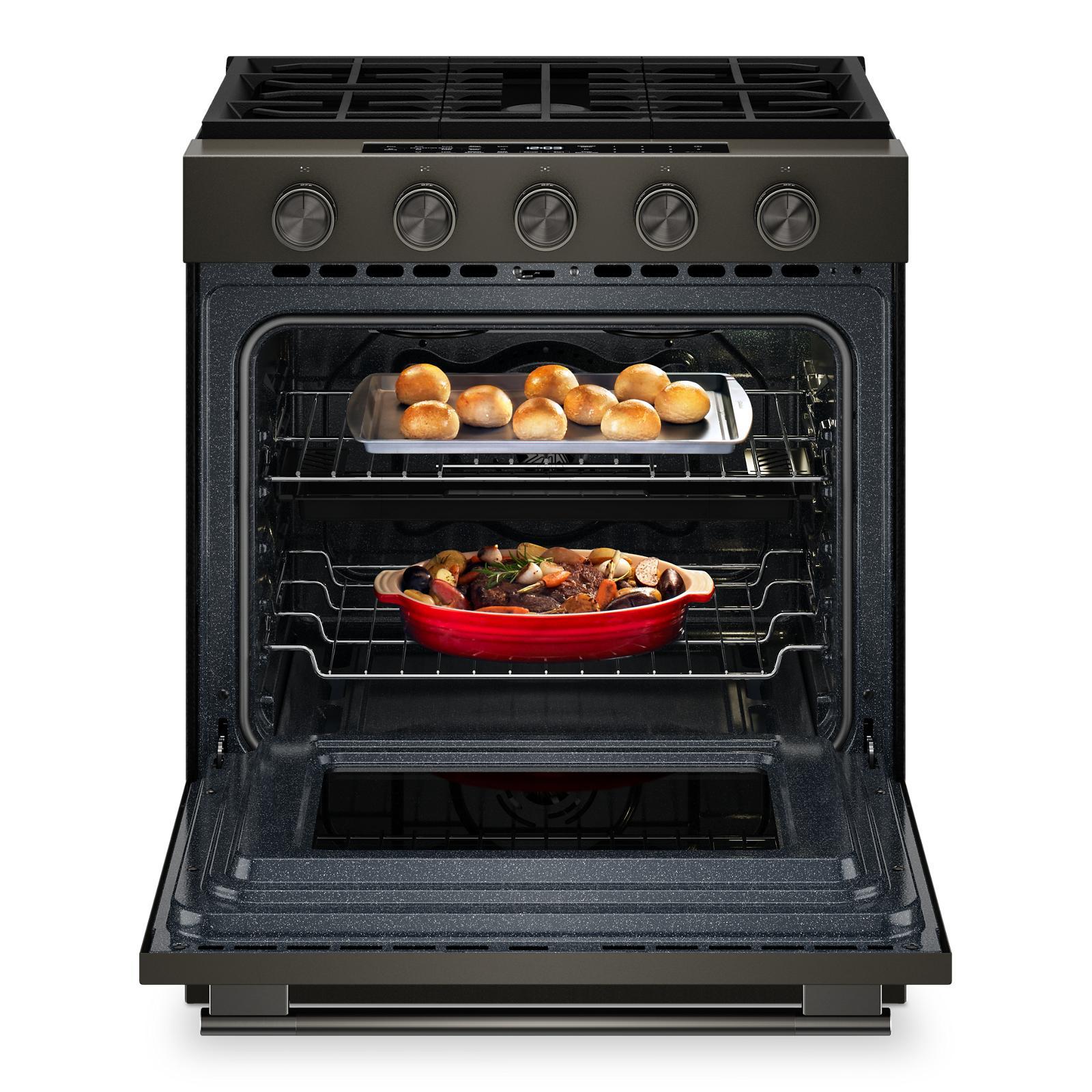 KitchenAid - 5 cu. ft  Gas Range in Black - KSGS530SBE