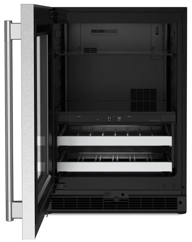 KitchenAid - 24 Inch 4.8 cu. ft Beverage Centre Refrigerator in Stainless - KUBL524SSB