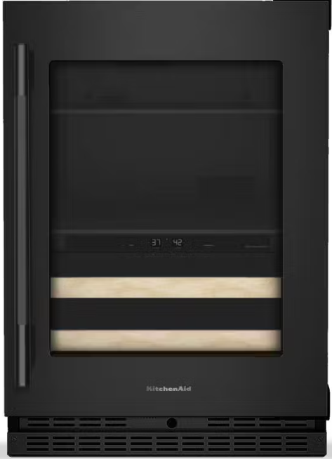 KitchenAid - 24 Inch 4.8 cu. ft Beverage Centre Refrigerator in Black - KUBR524SBE