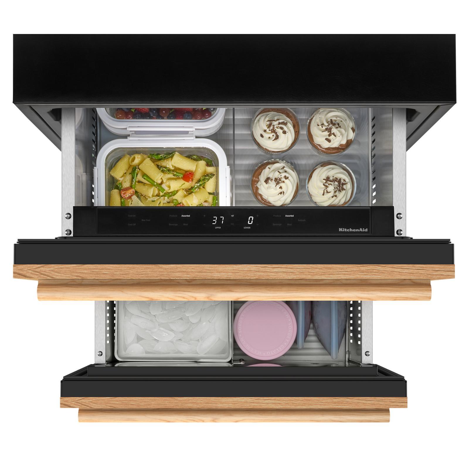 KitchenAid - 24 Inch 4.4 cu. ft Undercounter Double-Drawer Refrigerator in Panel Ready - KURT524SPA