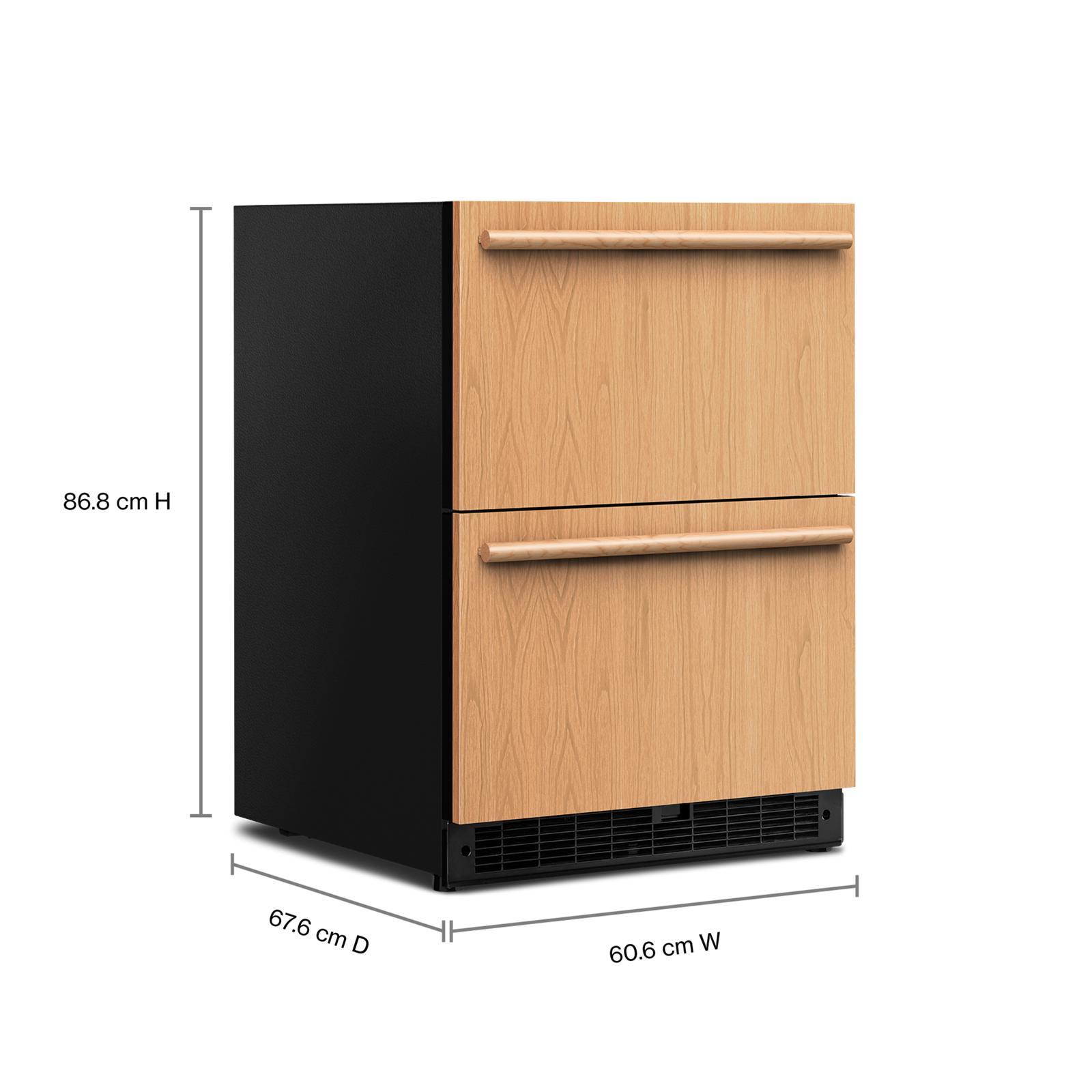 KitchenAid - 24 Inch 4.4 cu. ft Undercounter Double-Drawer Refrigerator in Panel Ready - KURT524SPA
