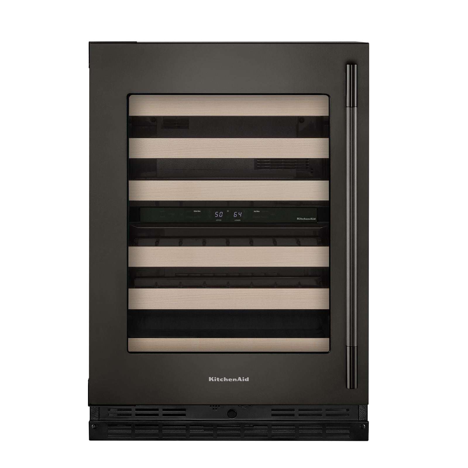 KitchenAid - 24 Inch Undercounter Wine Fridge in Black Ore - KUWL524SBE