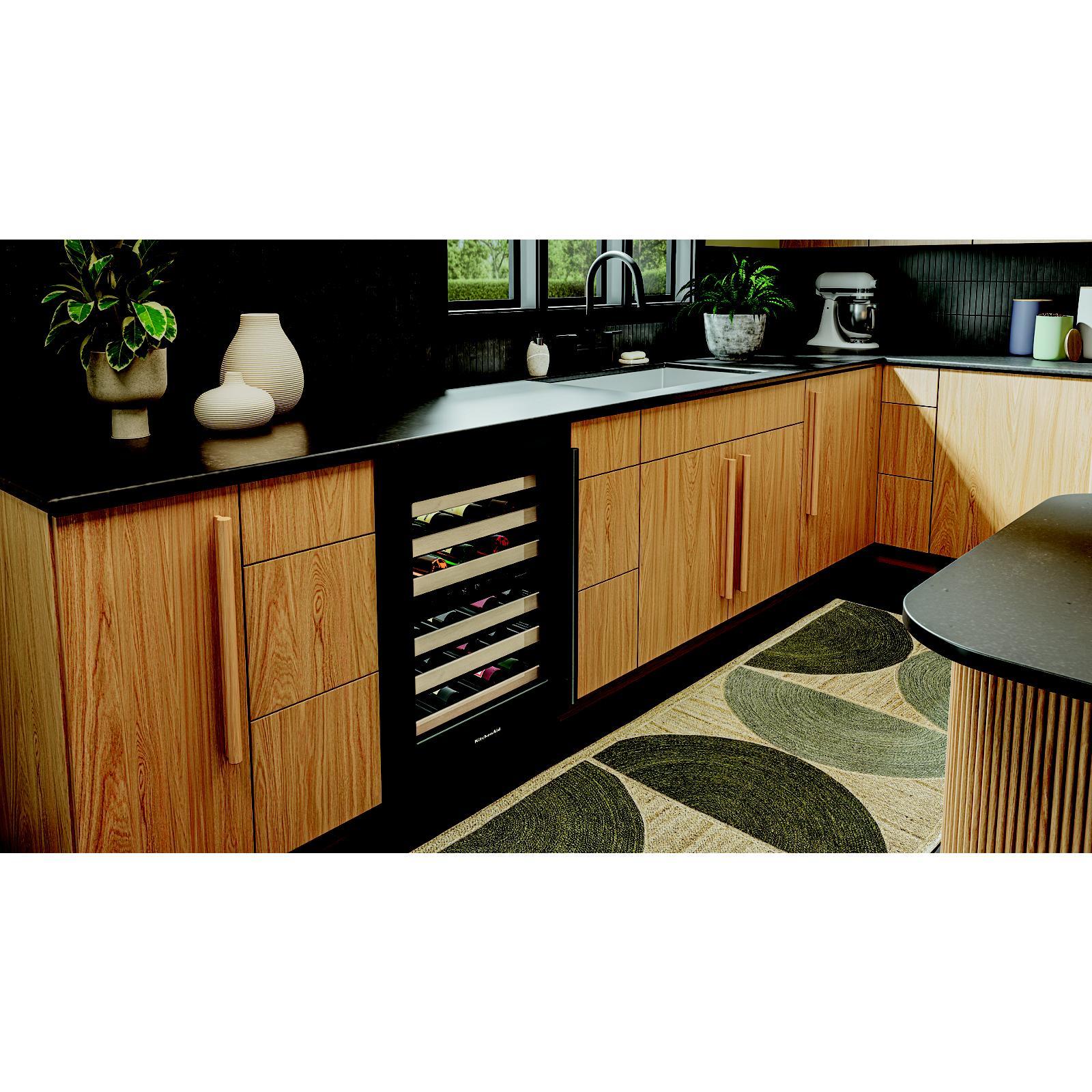 KitchenAid - 24 Inch Undercounter Wine Fridge in Black Ore - KUWL524SBE