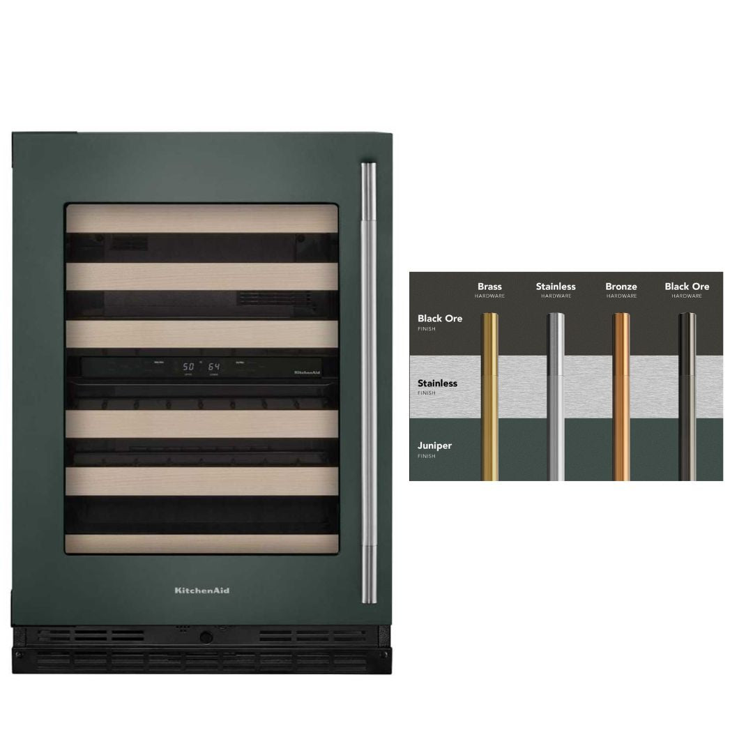 KitchenAid - 24 Inch 5.0 cu. ft Wine Fridge Refrigerator in Juniper - KUWL524SJP