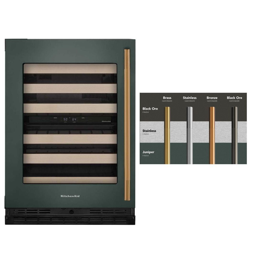 KitchenAid - 24 Inch 5.0 cu. ft Wine Fridge Refrigerator in Juniper - KUWL524SJP