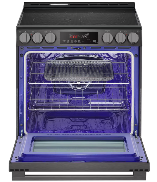 LG - 6.3 cu. ft  Electric Range with Fan Convection in Black Stainless - LSEL6333ZE