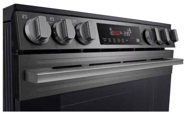 LG - 6.3 cu. ft  Electric Range with Fan Convection in Black Stainless - LSEL6333ZE