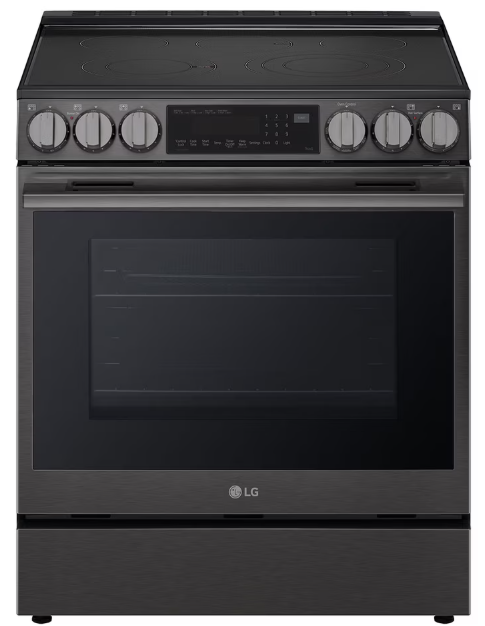 LG - 6.3 cu. ft  Electric Range with ProBake Convection and InstaView in Black Stainless - LSEL6335ZE