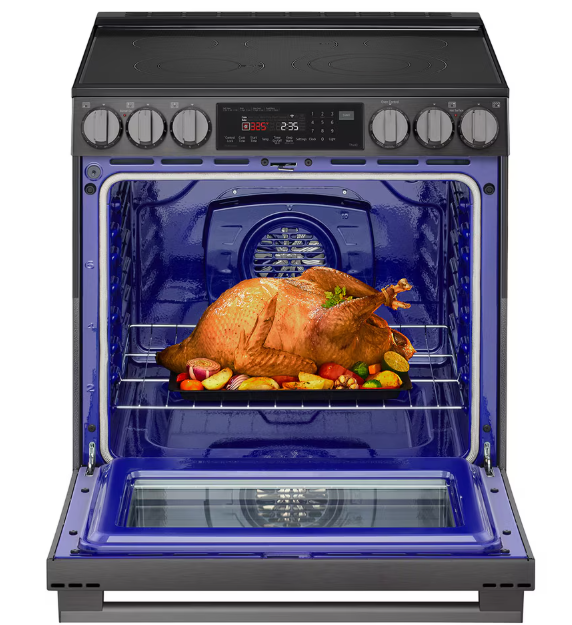 LG - 6.3 cu. ft  Electric Range with ProBake Convection and InstaView in Black Stainless - LSEL6335ZE