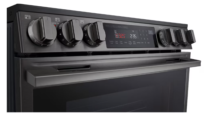 LG - 6.3 cu. ft  Electric Range with ProBake Convection and InstaView in Black Stainless - LSEL6335ZE