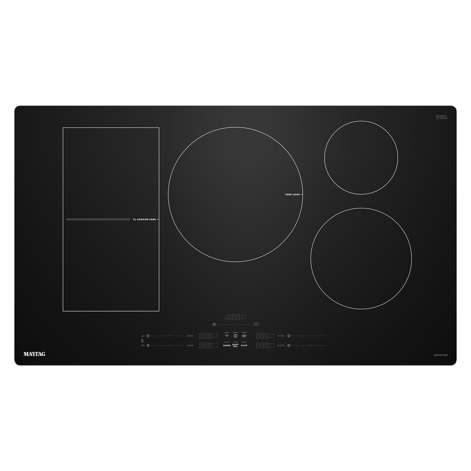 Maytag - 36.3 Inch Induction Cooktop in Black - MCIT8036SB