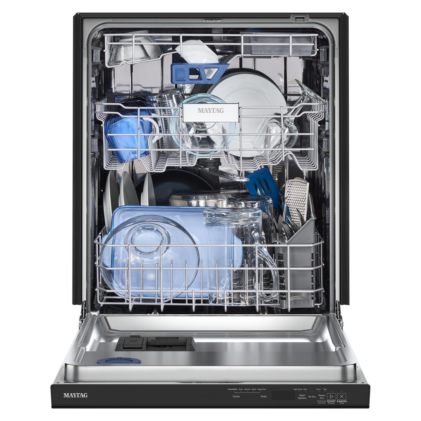 Maytag - 47 dBA Built In Dishwasher in Black - MDPS7024SB