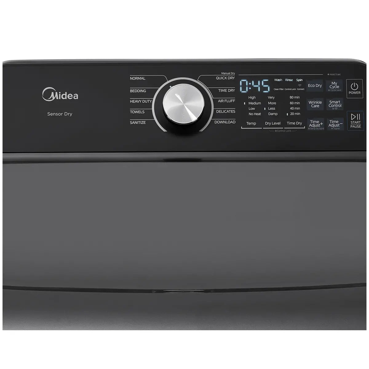 Midea - 7 cu. Ft  Vented Electric Dryer in Grey - MLTE52M2BGG