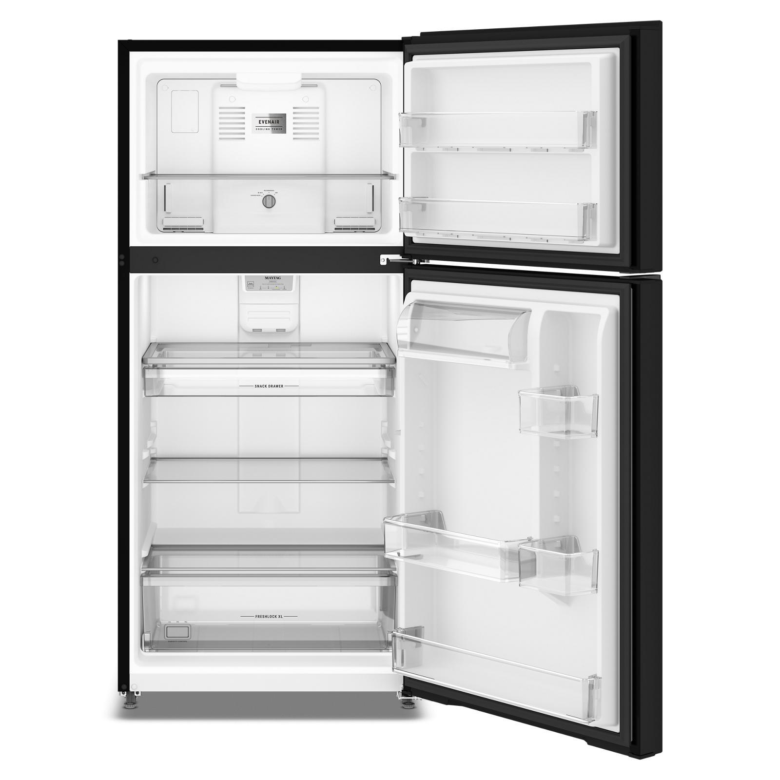 Maytag - 30 Inch 19.3 cu. ft Top Mount Refrigerator in Black - MRTX5119SB